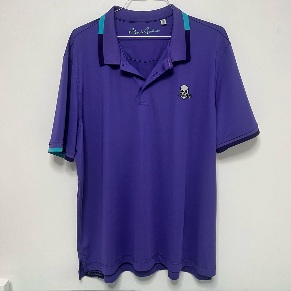 Classic Purple Polo Shirt with Teal Accents